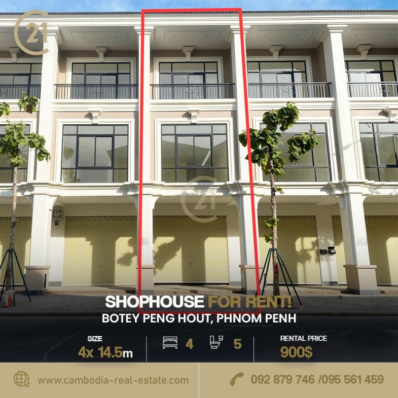 Shophouse for rent at Peng Hout