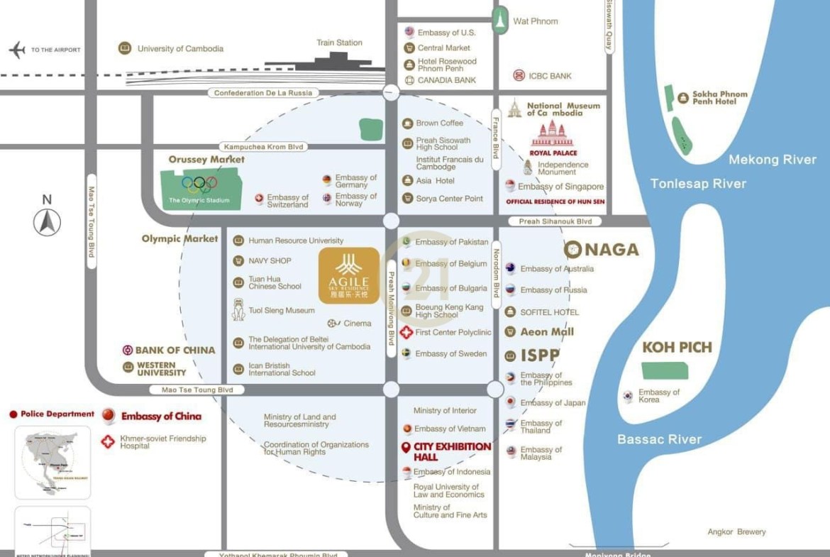 Agile Sky Residence – A Prime 2-Bedroom Condo in the Heart of Phnom Penh
