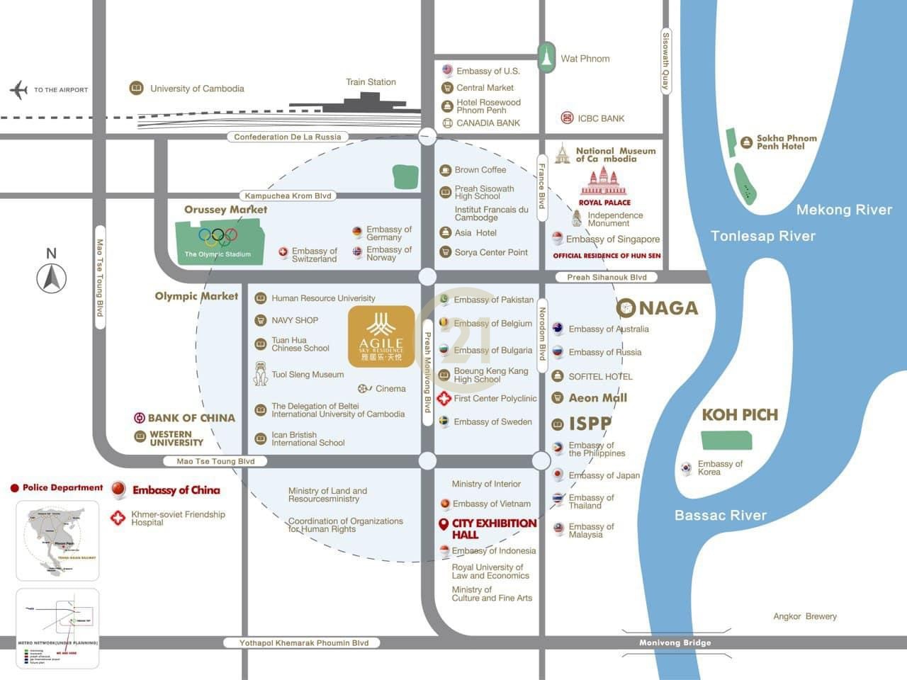 Agile Sky Residence – A Prime 2-Bedroom Condo in the Heart of Phnom Penh
