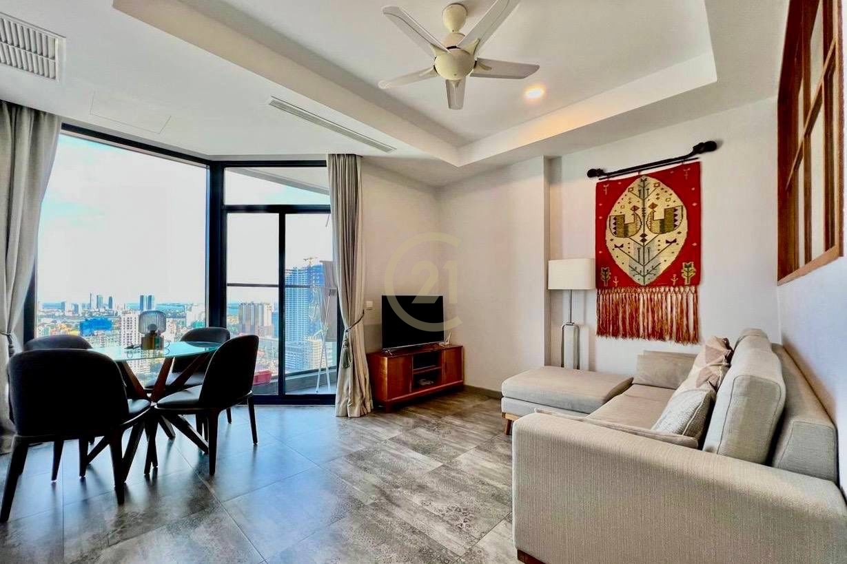 Cozy & Modern 1-Bedroom Condo for Rent | Tonle Bassac – $600/month