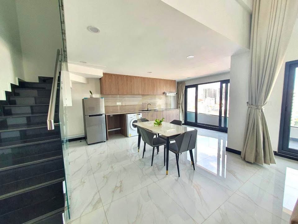 Russian Market | Modern 3BR Duplex Penthouse for Rent – Spacious & Fully Furnished