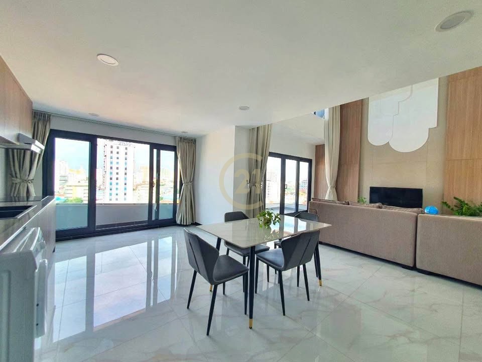 Russian Market | Modern 3BR Duplex Penthouse for Rent – Spacious & Fully Furnished