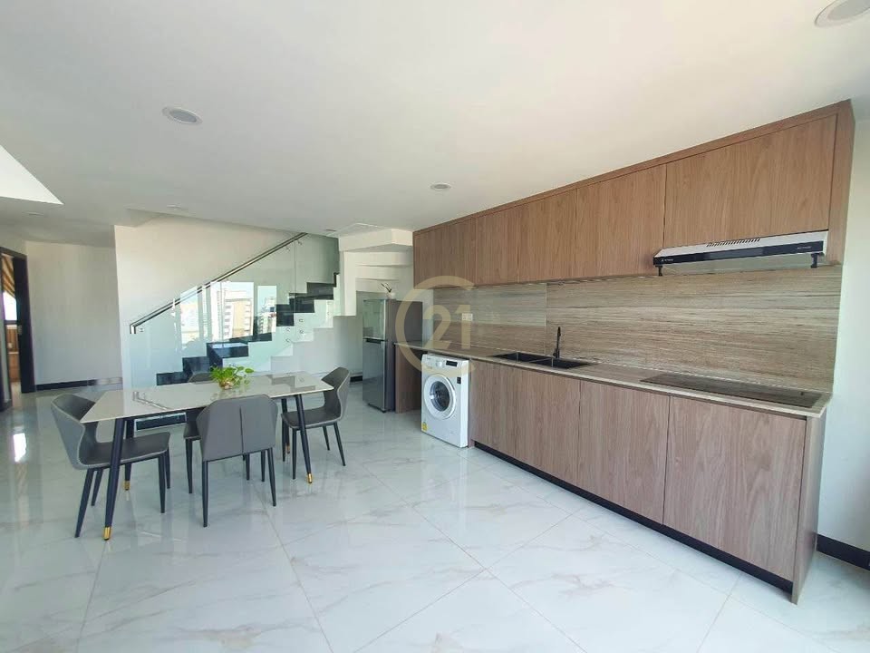 Russian Market | Modern 3BR Duplex Penthouse for Rent – Spacious & Fully Furnished