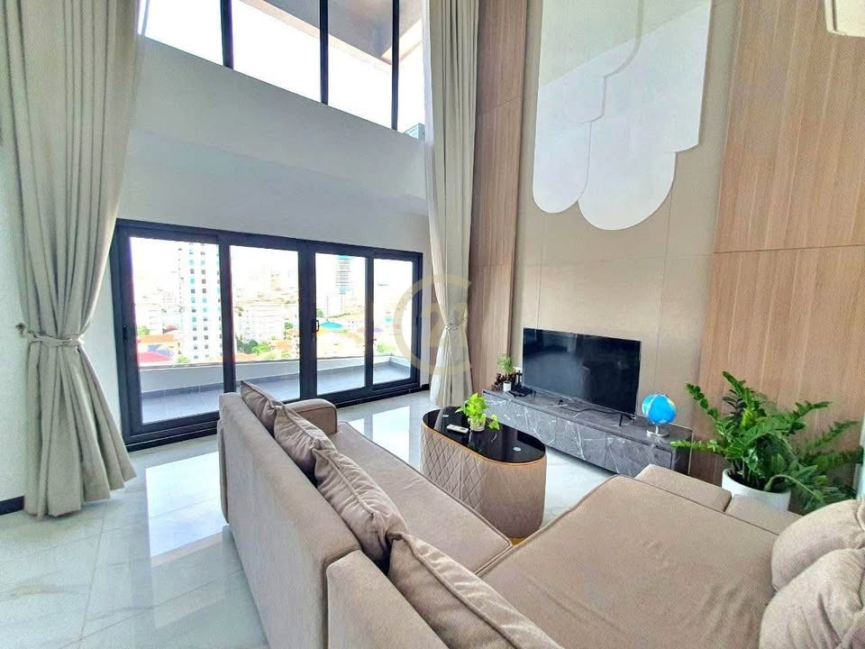 Russian Market | Modern 3BR Duplex Penthouse for Rent – Spacious & Fully Furnished