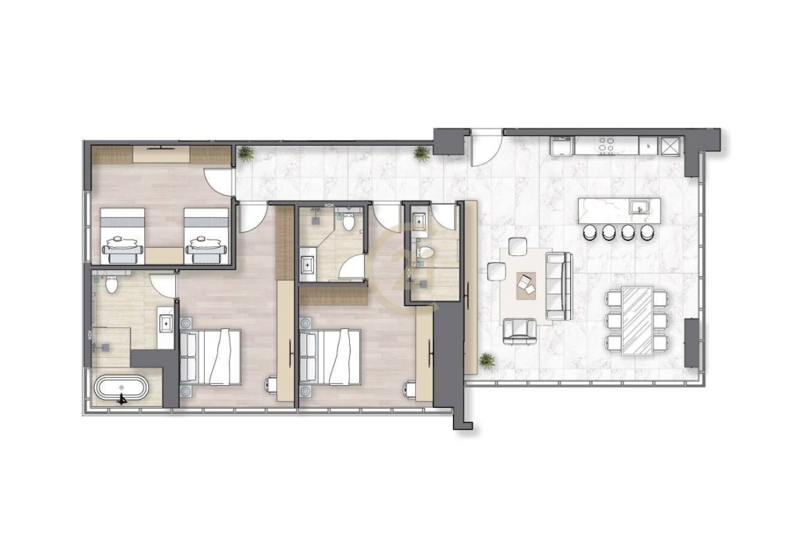 Modern Three Bedroom For Rent In BKK1