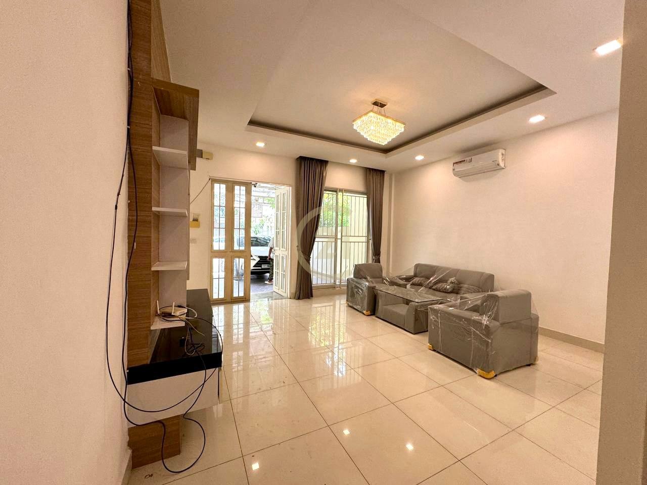 Spacious 4-Bedroom Villa for Rent at Chip Mong Aeon 2 | Partially Furnished
